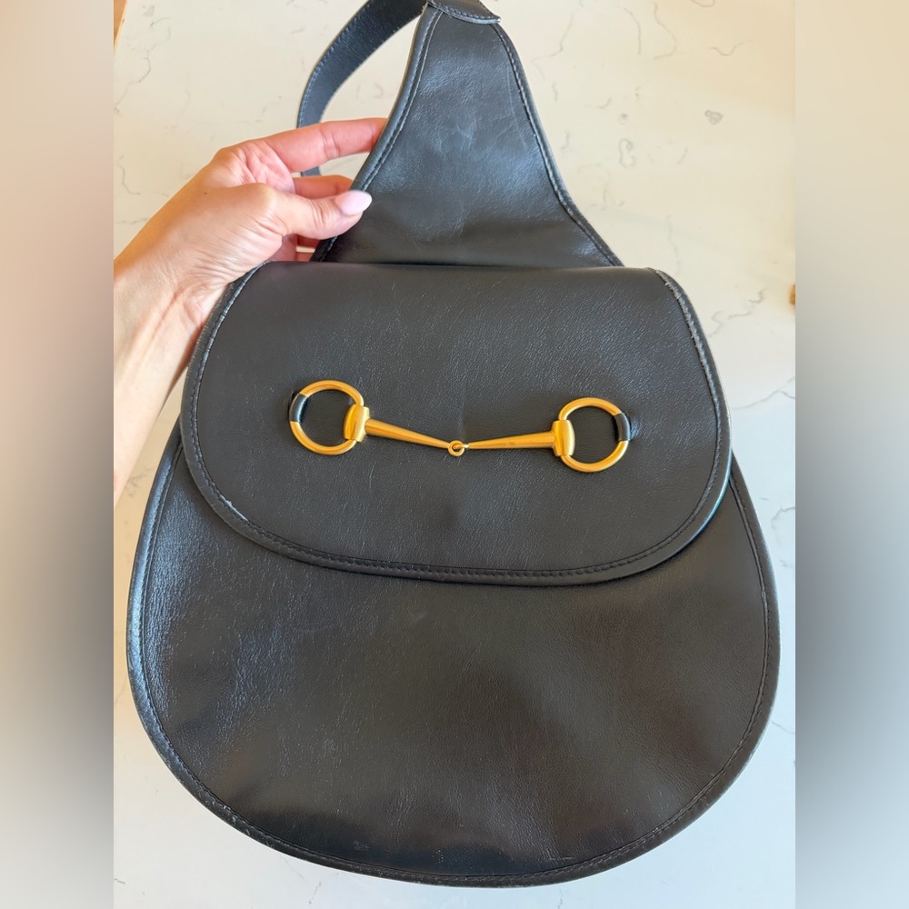 Gucci vintage horsebit tom ford era sling bag RARE black leather - Picture 3 of 11